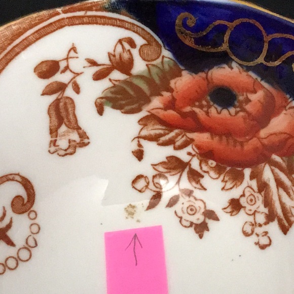 Vintage BELL Bone China Tea Cup & Saucer Cobalt Blue with Red Flower - Picture 8 of 8